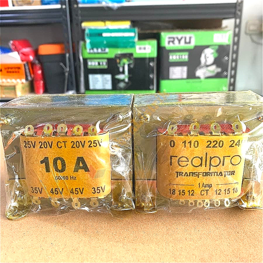 TRAFO TRAVO REALPRO 10A 10 AMPERE CT 20 25 35 45 Volt 20V 25V 35V 45V MURNI TEMBAGA