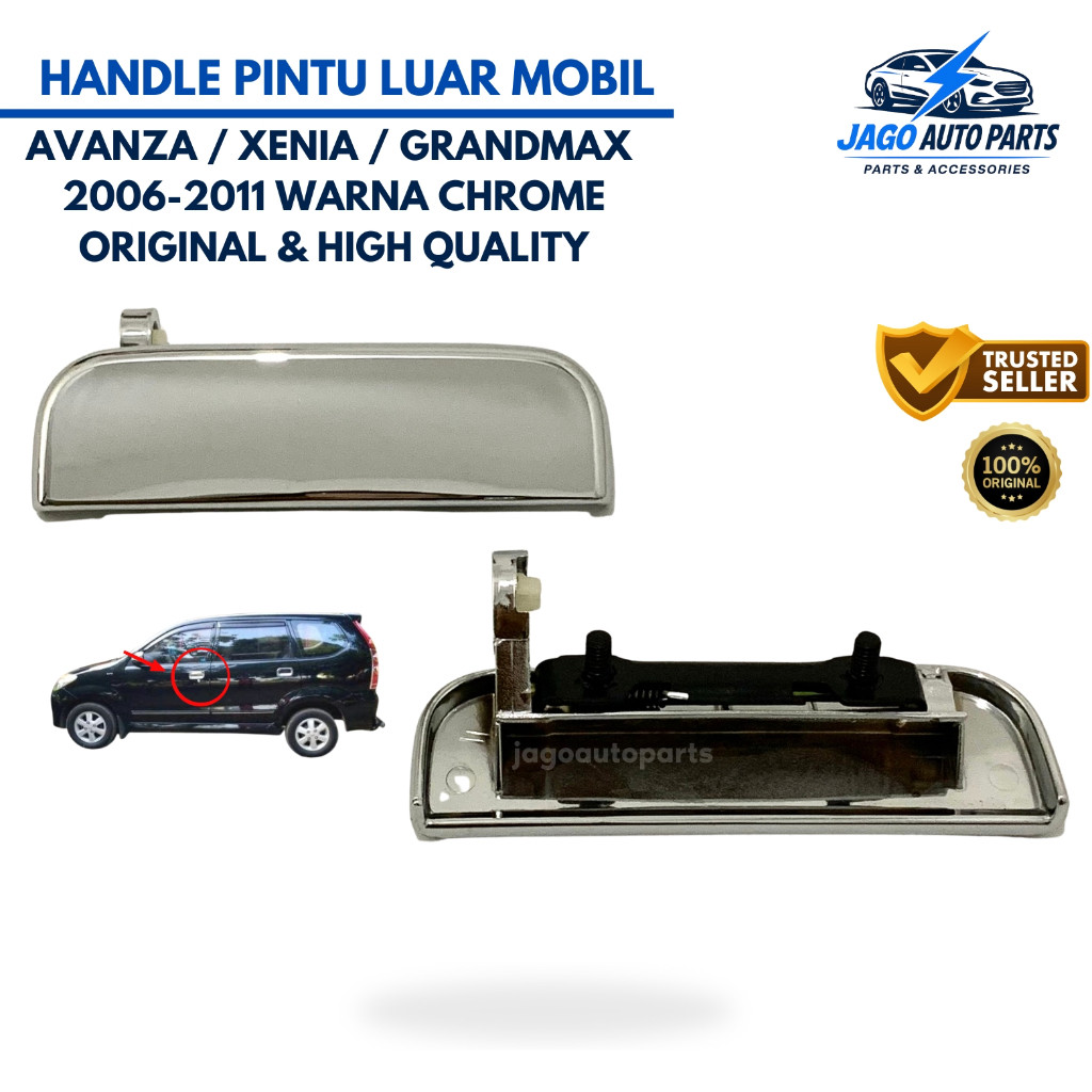 Handle Pintu Luar Warna Chrome Mobil Avanza / Xenia / Grandmax 2006-2011 ORIGINAL High Quality