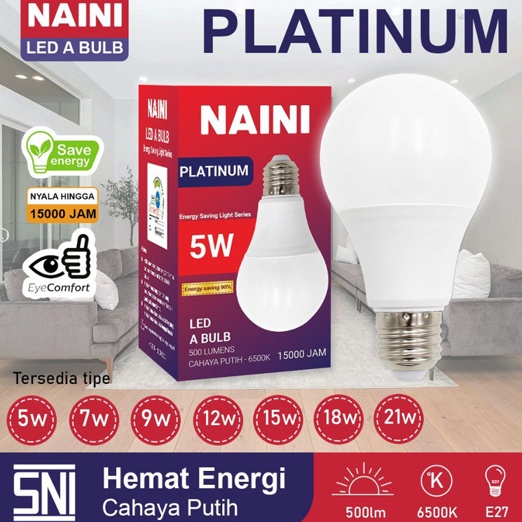 Lampu Garansi Platinum LED Bulb 5W 7W 9W 12W 15W 18W 21W Bohlam LED Cool White E27 Garansi 1 Tahun E