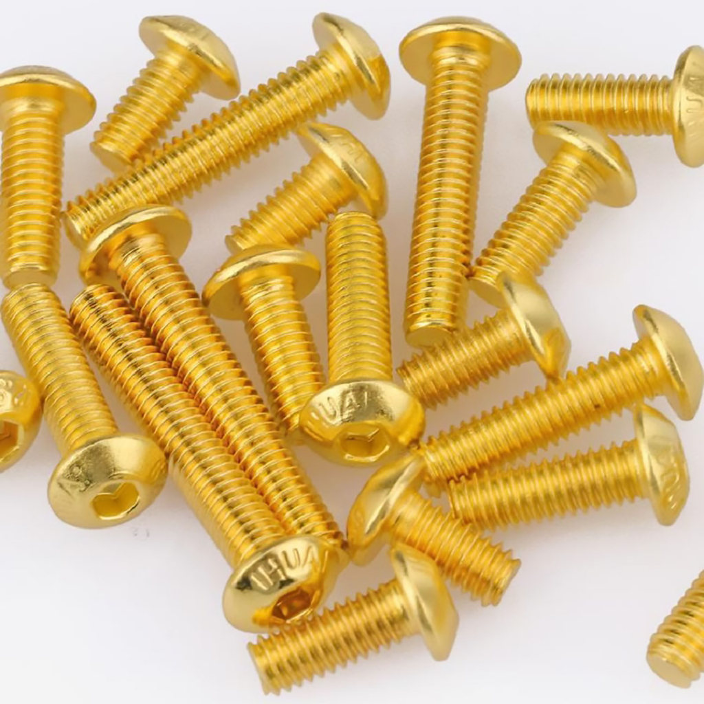 10pcs ISO7380 M2 M2.5 M3 M4 M5 Plating Titanium Gold Hex Socket Button Head Screw High Tensile Grade