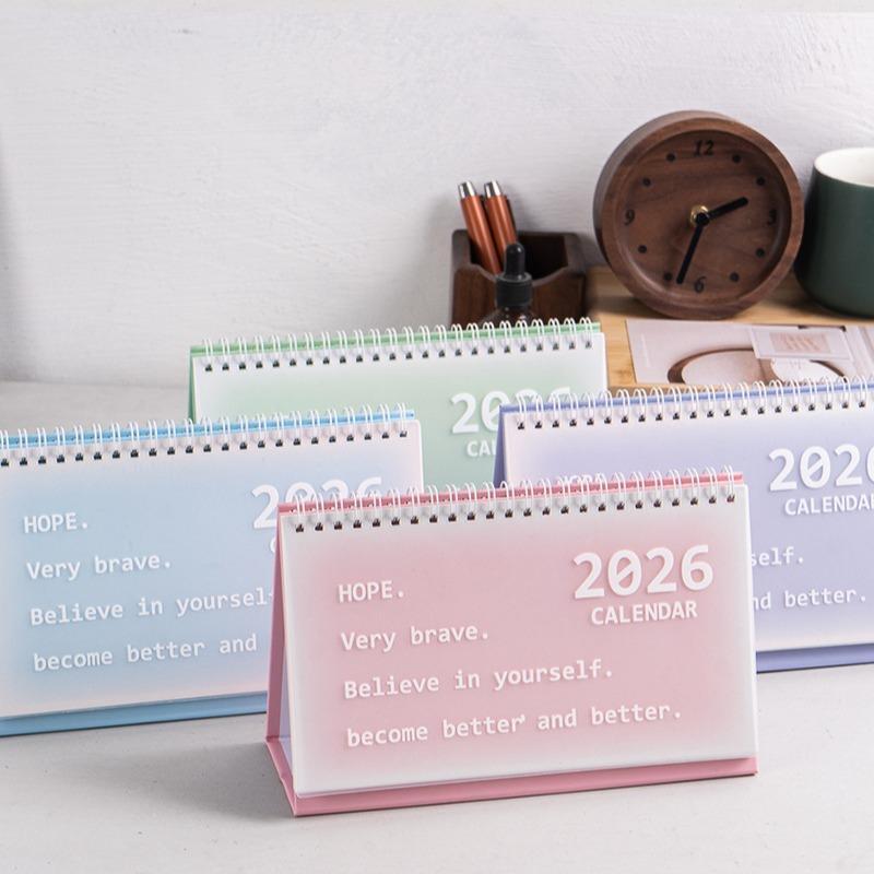 Kalender Meja Elegant STANDING KOREAN SOFT CALENDAR MINIMALIST 2026 ONE YEAR PLAN Yearly Schedule Bo