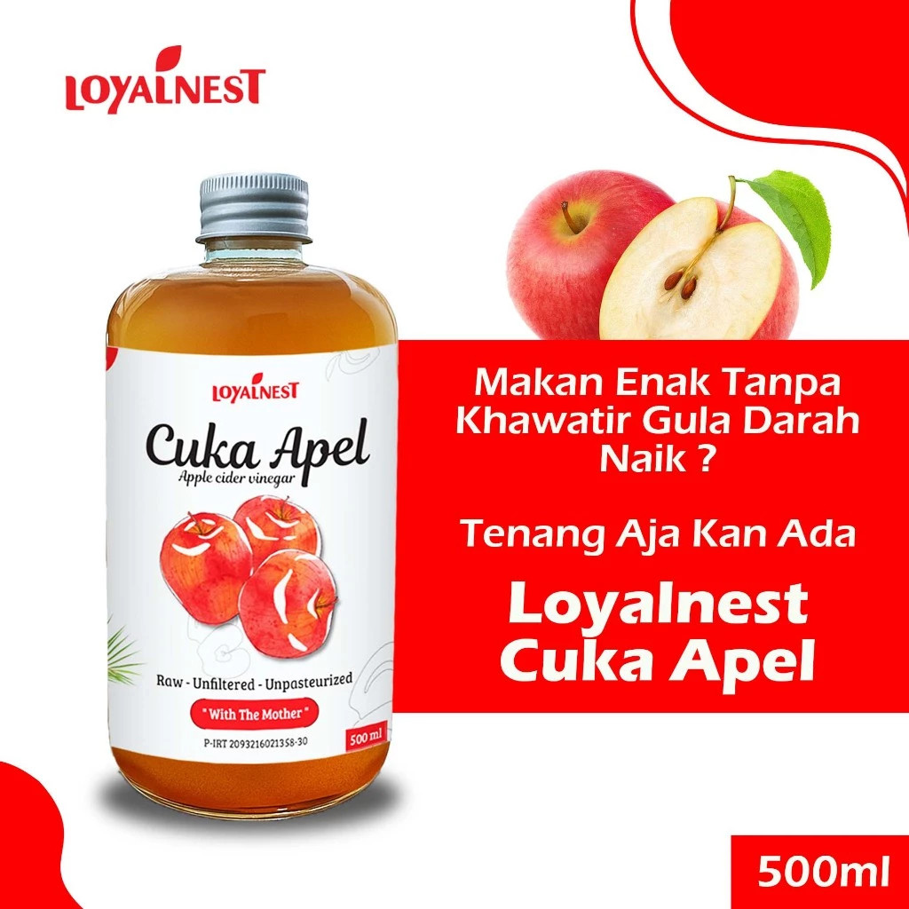 Loyalnest Cuka Apel 500 ml - Apple Cider Vinegar Organic Halal 100% (24)