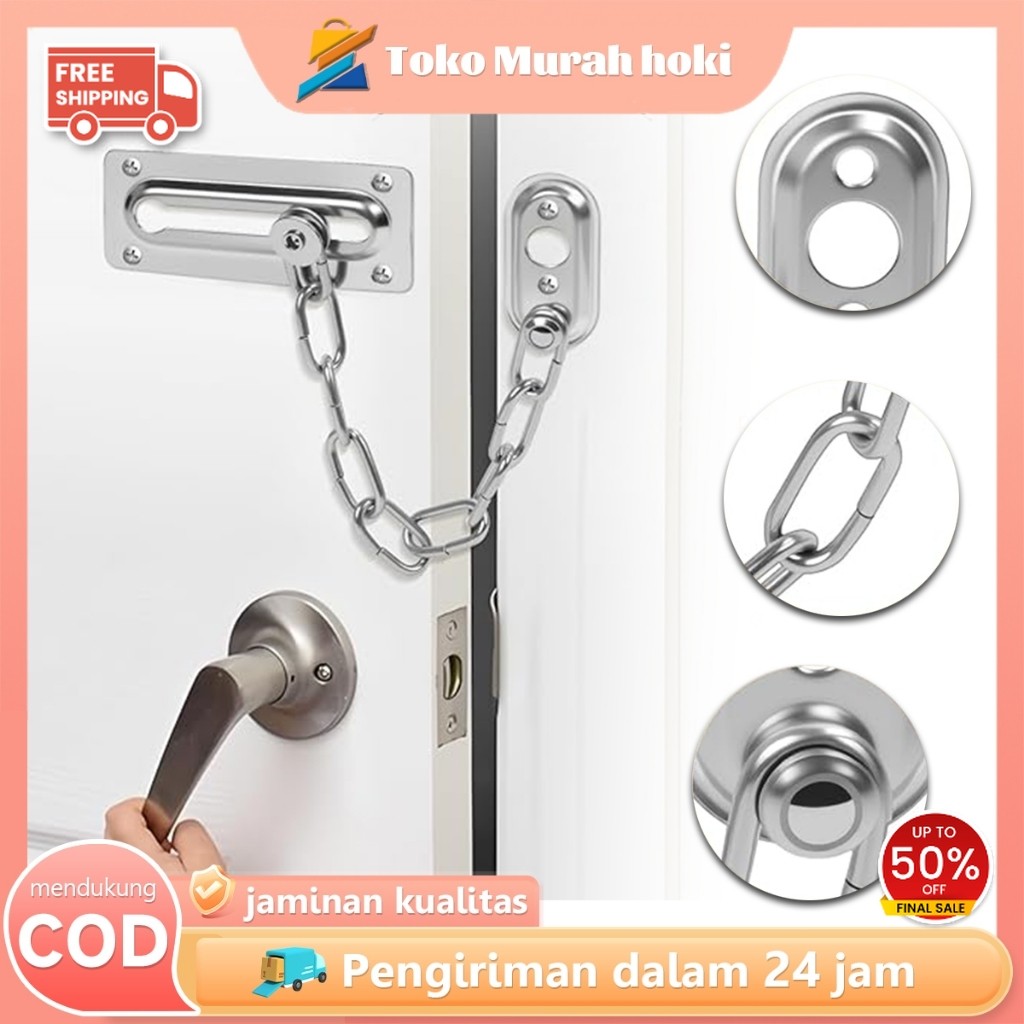 Grendel Rantai Pintu Selot Pintu Rumah Anti Maling Door Chain Rantai Pengunci Pintu