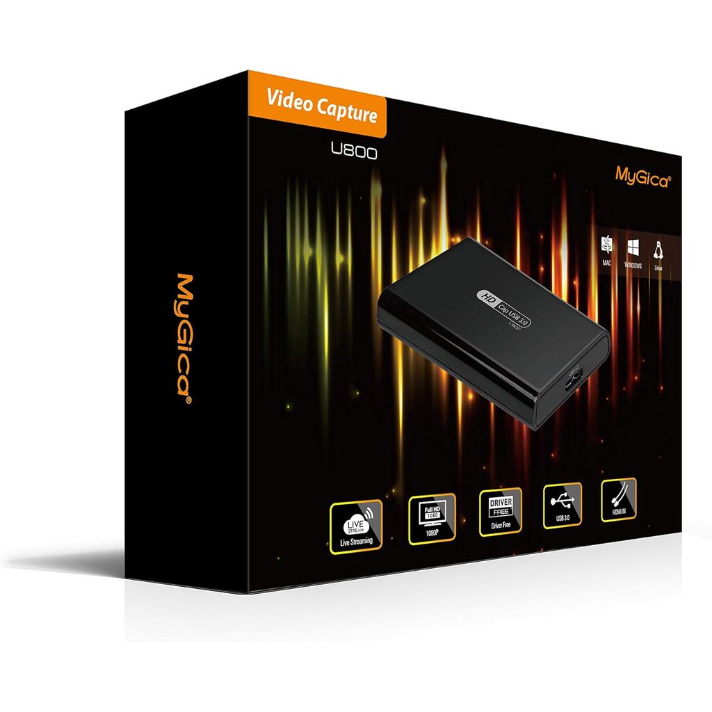 MyGica USB C Video Capture Device Card, Dual HDMI to USB 3.0 Analog HD 4K HD60S,Live Stream Game Rec