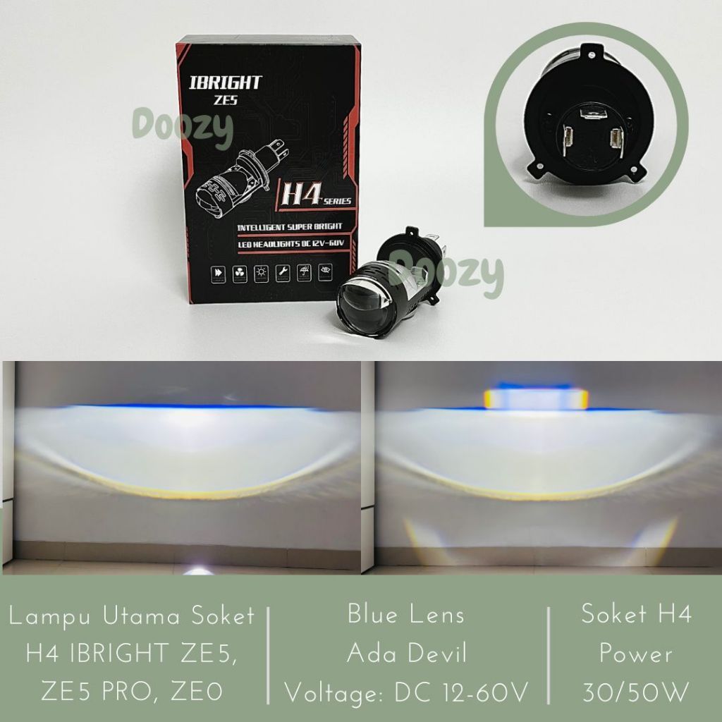 IBRIGHT ZE5 ZE0 ZE5 PRO Lampu Utama LED H4 Biled Original Ibright Bisa AC DC