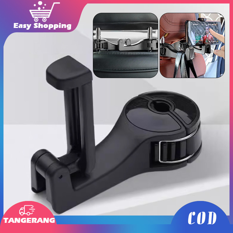 2pcs Car Hook Holder Hp Mobil Kursi Belakang 2in1 Cantolan Mobil Belakang Kursi Gantungan Hp Di Mobi