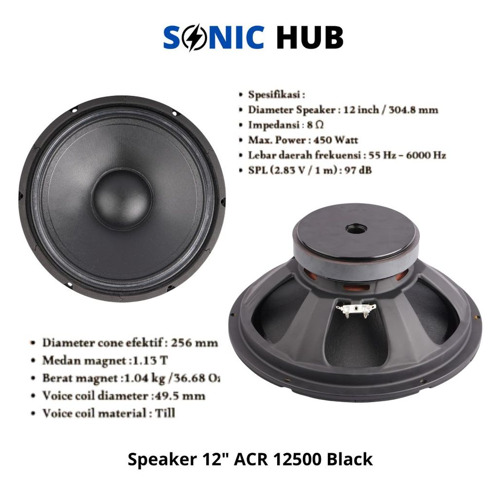 Speaker 12 Inch Woofer ACR 12500 Black