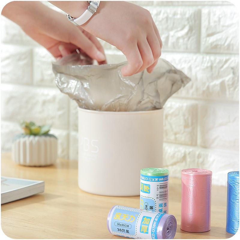 30pcs/roll Thicken Desktop Small Garbage Bags Household Car Mini sposable Garbage Plastic Rubbish Ba