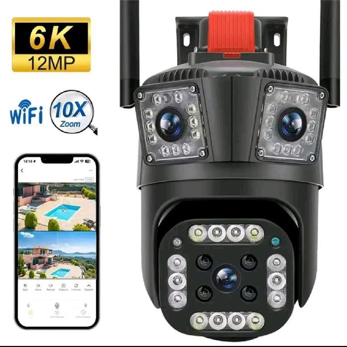 [ANJIOY] V380Pro IPCam Camera CCTV Tiga Lensa Outdoor Waterproof 6K - Wifi CCTV B, No SD Card