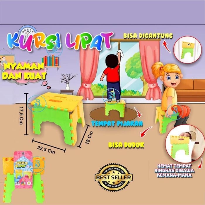 Kursi Lipat Anak Mini Portable Praktis Kursi Anak Plastik Tebal - Kursi Dewasa - Bangku Anak