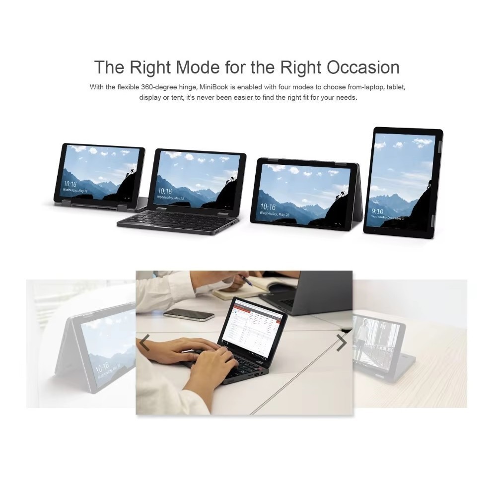 CHUWI MiniBook N150 - 8-inch Touch Screen Ultra Mini Laptop Yoga 360 Design - 16GB RAM 512GB ROM