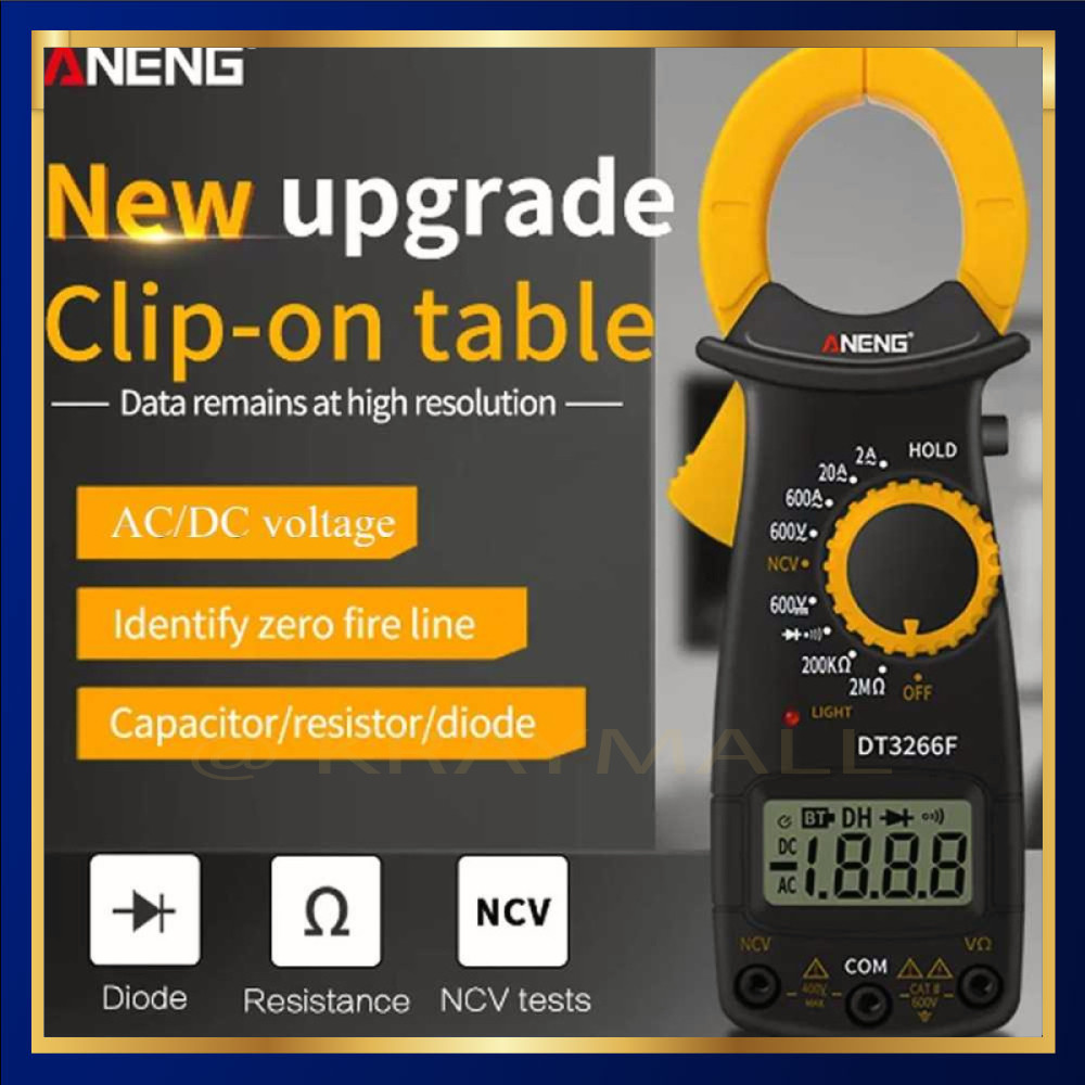 Digital Multimeter Tang Ampere Voltage NCV Tester Clamp - DT3266F