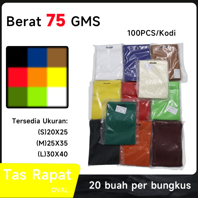Kodian 100 Tas Spunbond Model Oval Kantong Kain Souvenir Snack Kado Ultah Hajatan Pernikahan