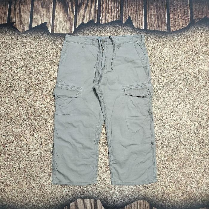 celana cargo 3/4 EDDIE BAUER celana pendek pria multi pocket samping casual tactical outdoor size 36