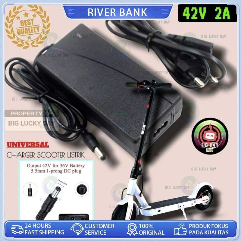 Charger 36v lithium output 42v 2A scooter listrik exotic inokim light fiido dyu himo cas batre 18650