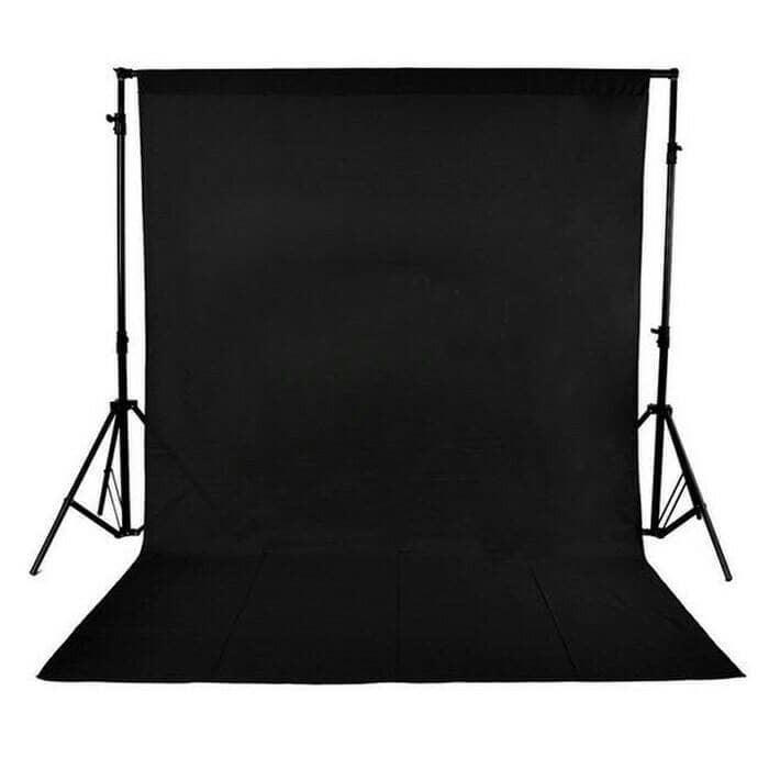 IMPODIO Kain Background warna hitam lebar ukuran 2.4m x 3m - KAIN SAJA
