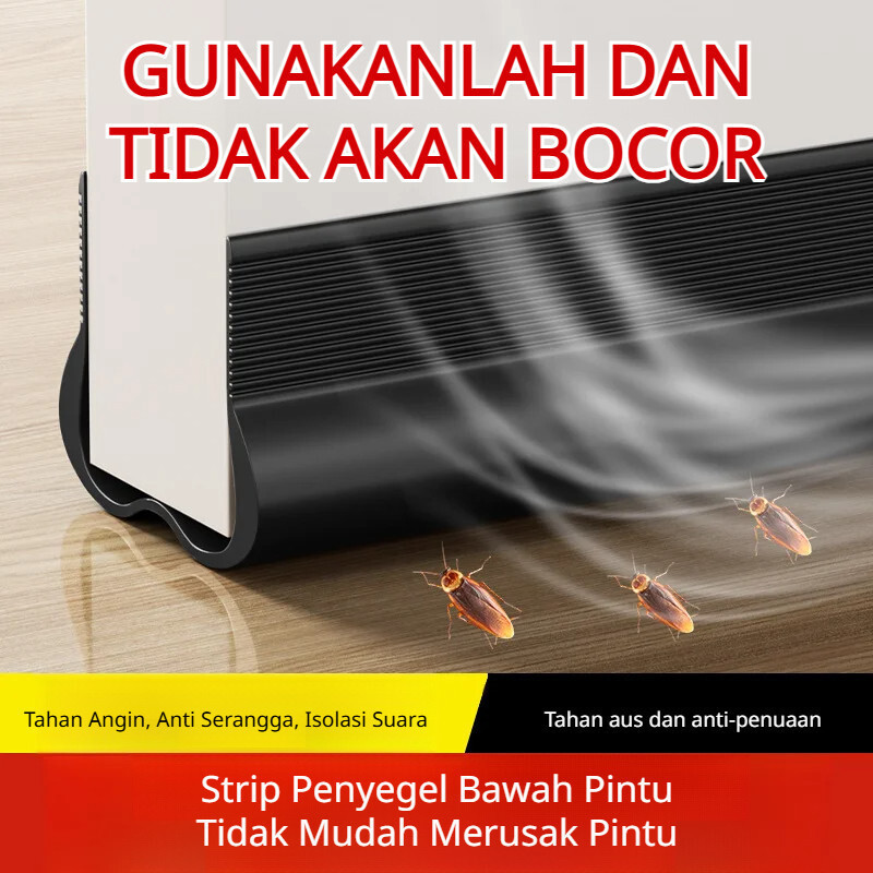 [Kedap Suara & Anti Angin/Air] Penyegel Bawah Pintu Berbentuk C Ganda Kedap Suara Penyegel Celah Pin