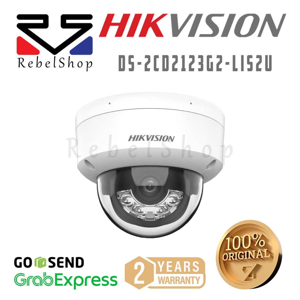 Hikvision DS-2CD2123G2-LIS2U 2 MP Acusense Support Two Way Audio Smart Hybrid Light Fixed Dome Netwo