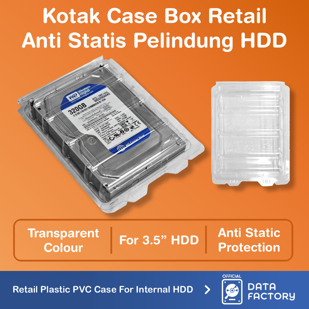 KOTAK BOX HARDDISK HDD KOMPUTER 3.5" KEMASAN RETAIL PACKAGE PVC PLASTIK PENYIMPANAN HDD INTERNAL PC 