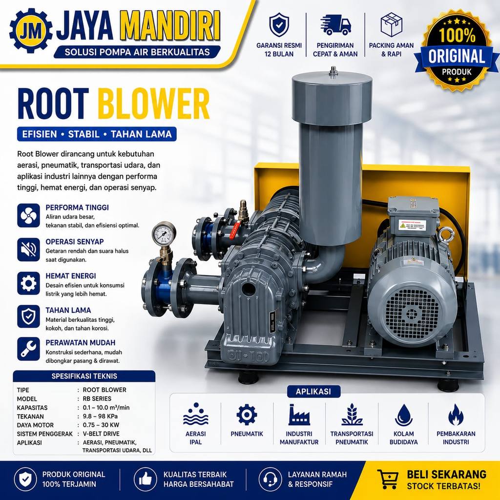 Jual Root Blower FUTSU Type TSB 50 untuk STP dan Aerasi Tambak Udang