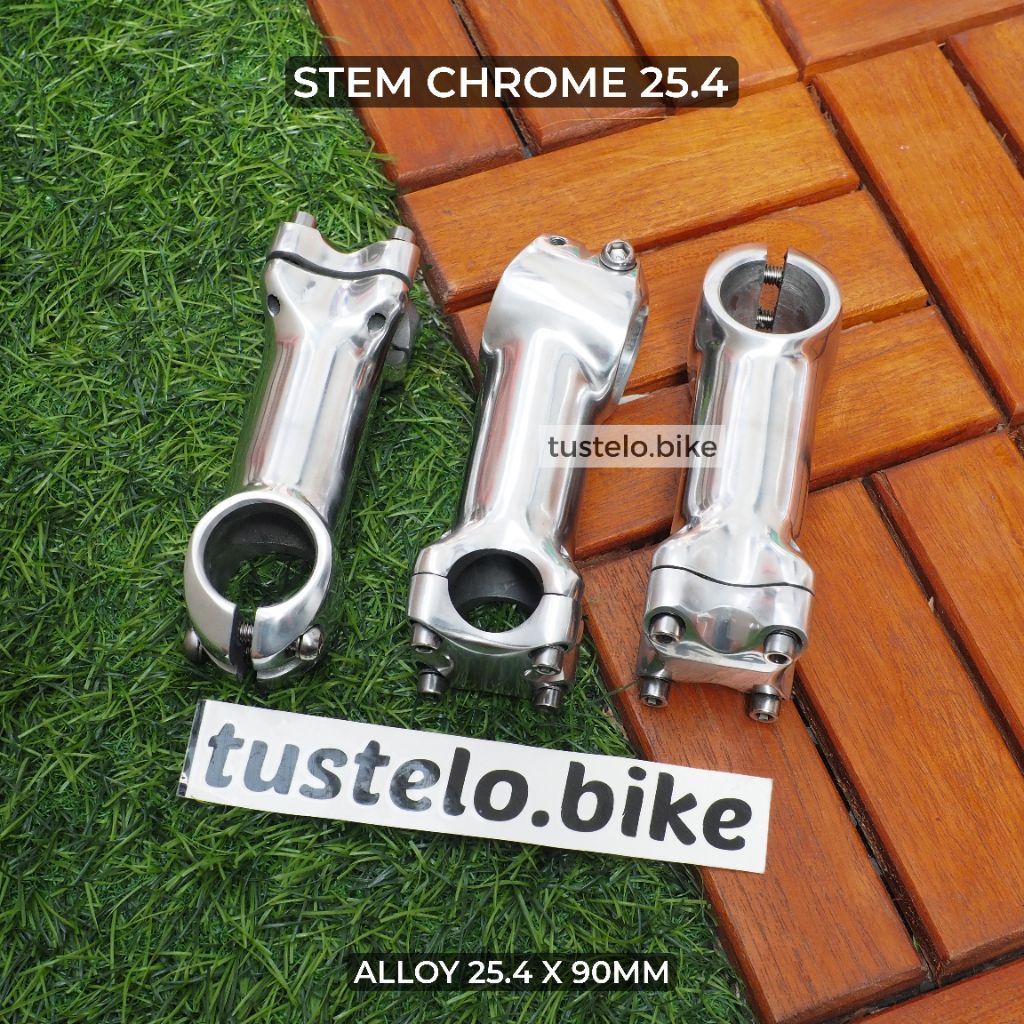 Stem Chrome 25.4 Standar 90mm Alloy Sepeda MTB Commuter Minivelo Fixie