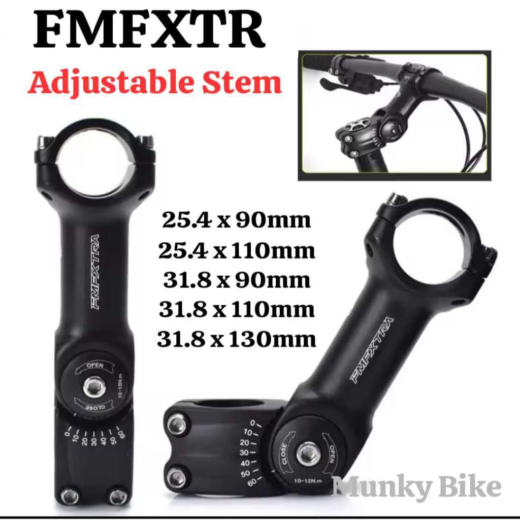 Foto FMFXTR Adjustable Stem Sepeda MTB 0-60 Derajat Clamp Standar 25.4mm OS 31.8mm 90 110 130 mm Adjustable Bike Stem Riser Alloy 25.4 31.8 mm Handlebar Clamp
