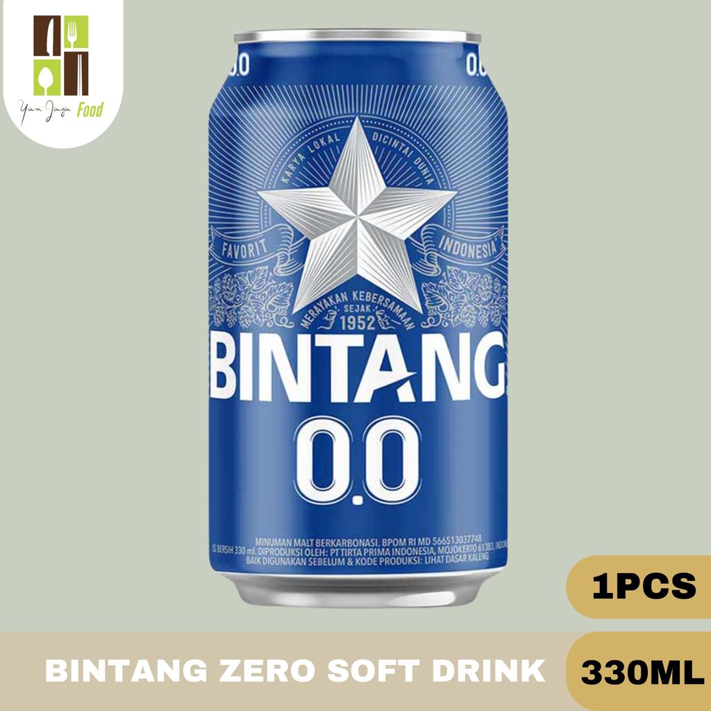 Bintang Zero 330ml / 1PCS / Soft Drink / Minuman Kaleng / Minuman Soda Zero Alkohol / Minuman Malt B