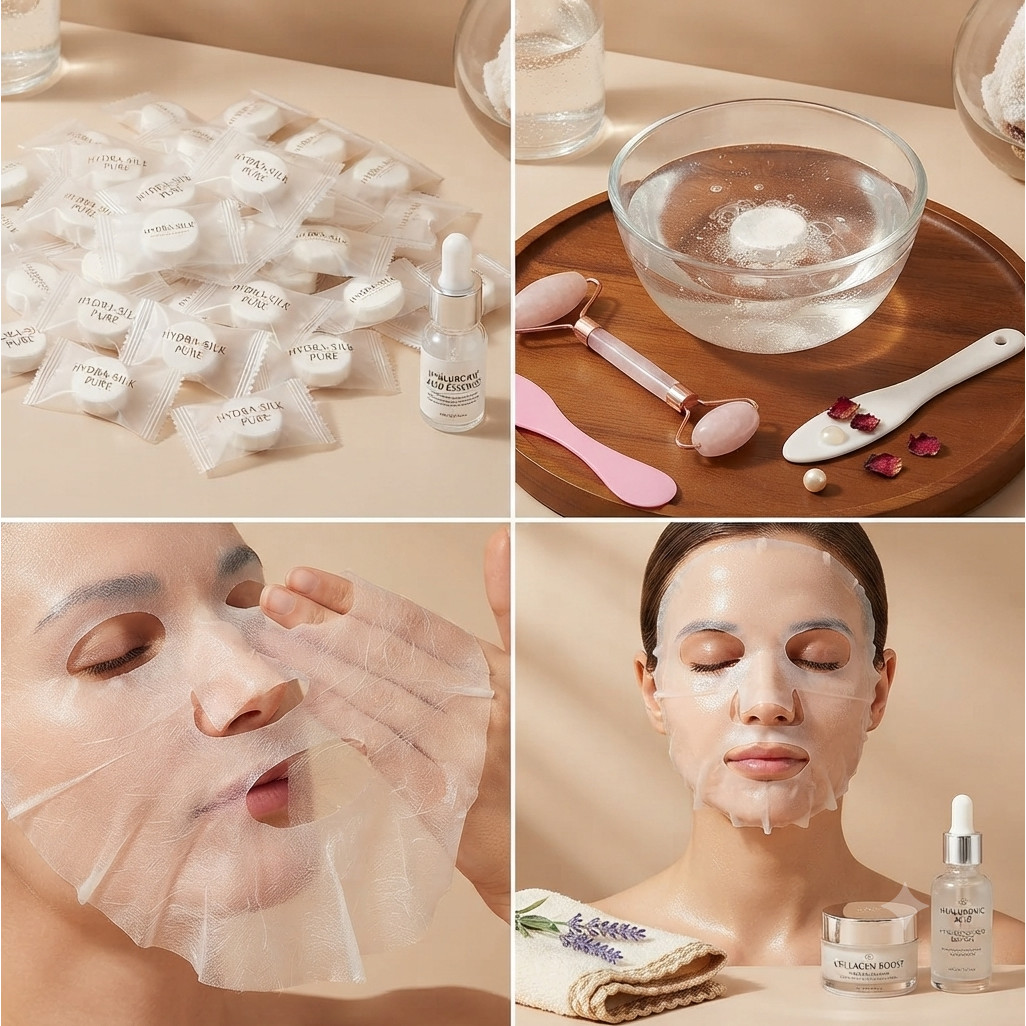 DIY compressed MASK Tablet masker wajah permen paper kompress silk