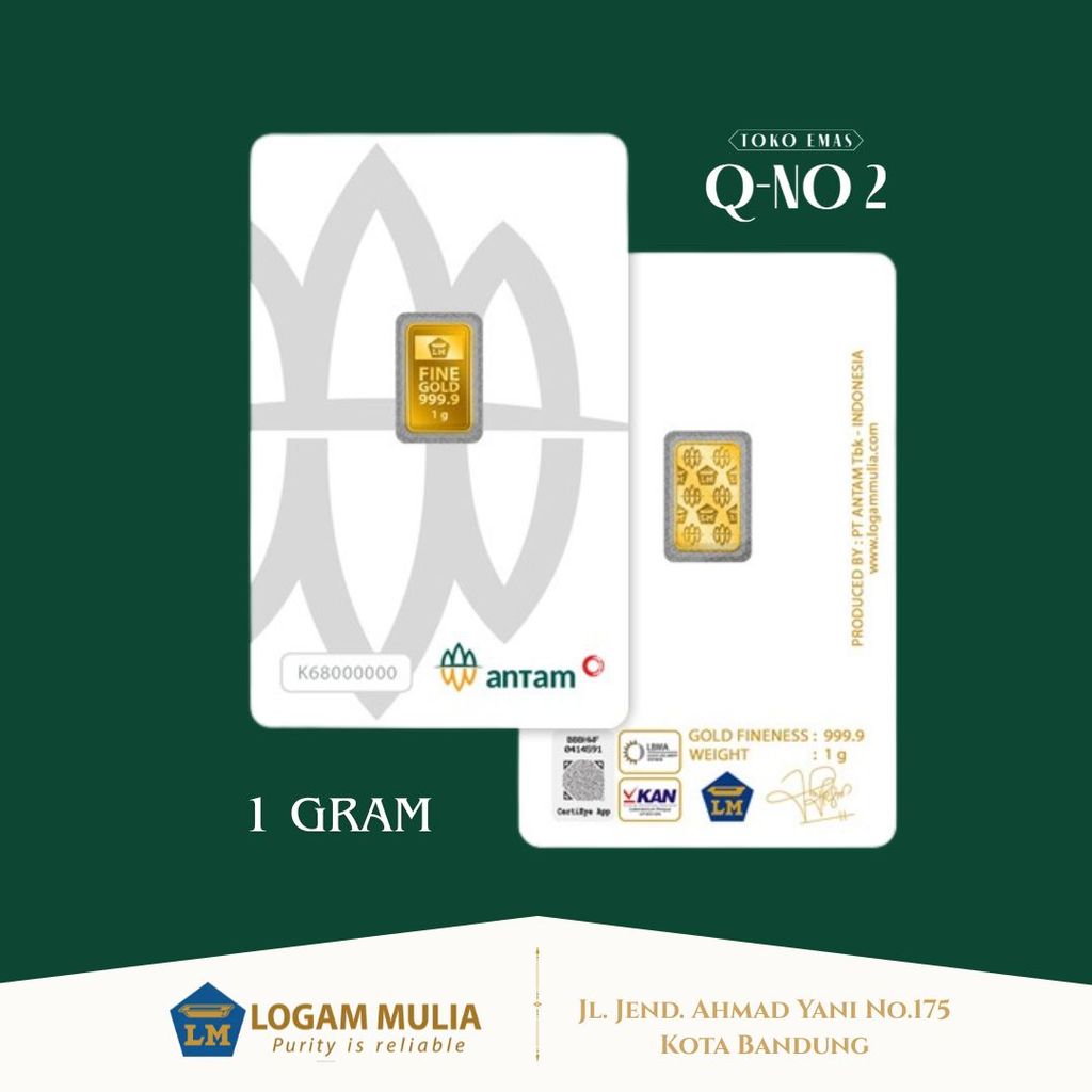 Logam Mulia Antam 1 Gram Certicard Emas Murni 24 Karat Asli Logam Mulia Redmark