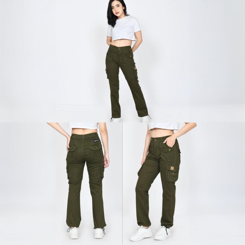 celana jogger cargo panjang wanita - celana cargo panjang multifungsi - celana cargo wanita - celana