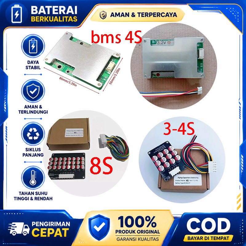 bms Module 4s 8S 120a 12v 24V lifepo4 3.2V Common Port BMS 120A +Active Balance LiFePo4 5.5A