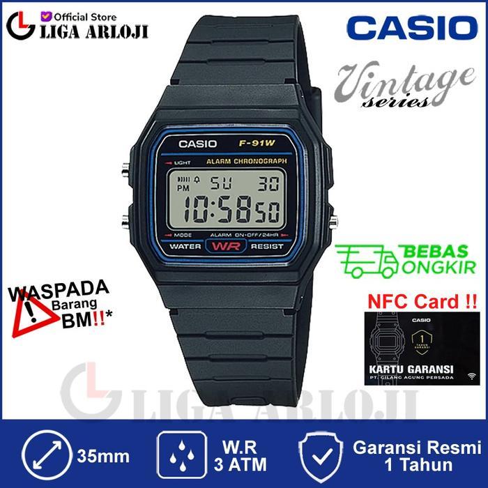 CASIO F-91W-1DG - Jam Tangan Unisex Digital Vintage F91W F-91W-1