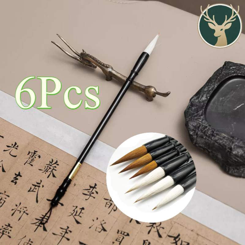 6 PCS/Set Kuas Tulis Kaligrafi China Maobit Cina Bulu/Kuas Kaligrafi Cina/Maobi Kaligrafi/Caligraphy