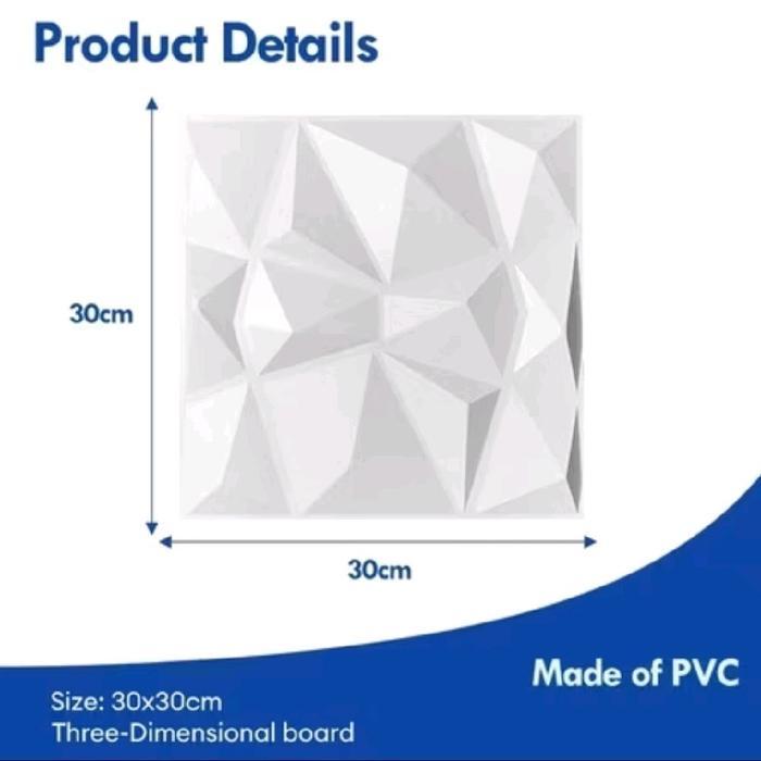 PAKET 20 PCS - Wall Panel 3D Dekorasi Dinding PVC 30x30cm Dekor Rumah Interior Bunga Plastik - Diamo