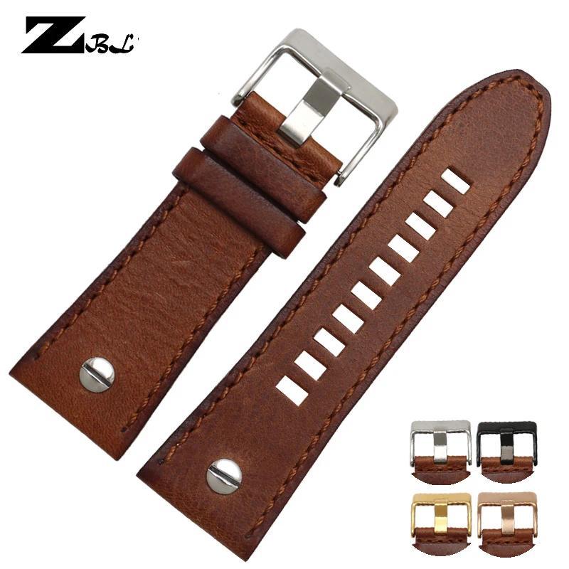 watchband 28mm Genuine leather bracelet esel watch strap wristwatches band for DZ7193 DZ7214 DZ7311 
