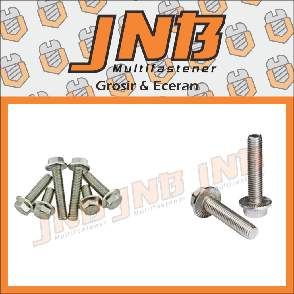Baut Flange Stainless M6 x 55 Kunci 8 Flange Bolt Stainless Steel 304 TONG / THE