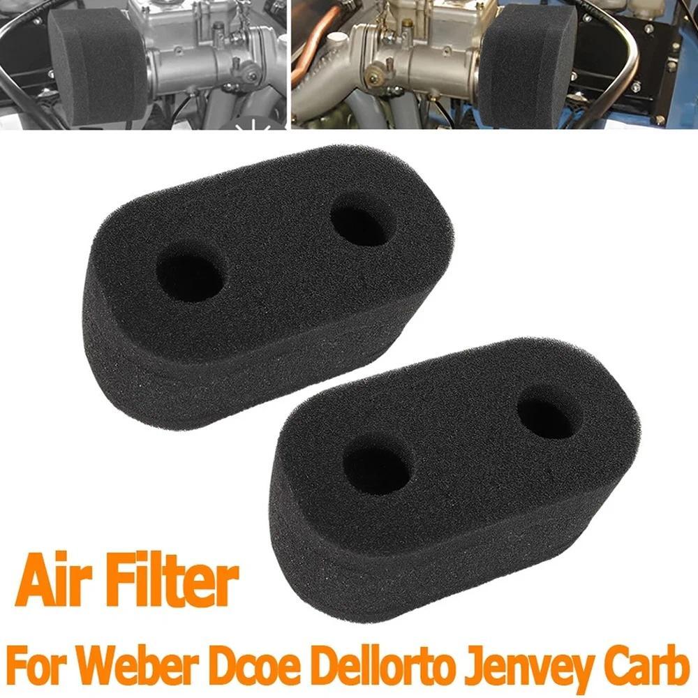 Filter Udara Busa Hitam Model Double Trumpet Untuk Karburator Weber DCOE Dellorto Jenvey, Filter Int