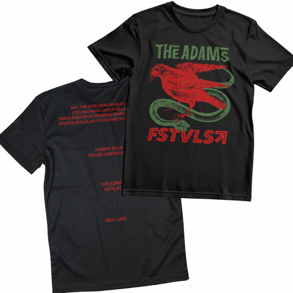 Kaos T-shirt THE ADAMS x FSTVLST | Kaos Band FSTVLST x THE ADAMS | Cotton Combed24s terbaru