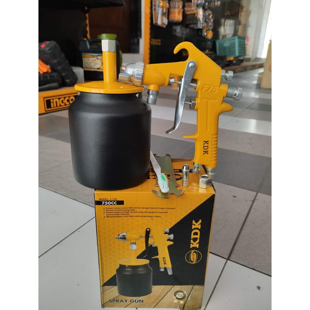 KDK F75S Spray Gun 750cc Tabung Bawah Alat Semprot Cat Sagola F75
