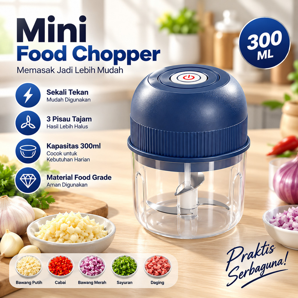 Chopper/coper/USB MINI CHOPPER / PORTABLE BLENDER MINI PENGGILING BUMBU DAGING BAWANG