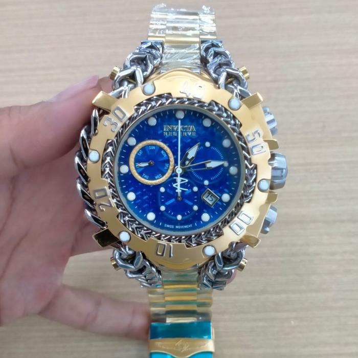 anitajayaabadi Jam tangan Chronograph INVICTA Reserve Gladiator Silver Stainless - kombi blue