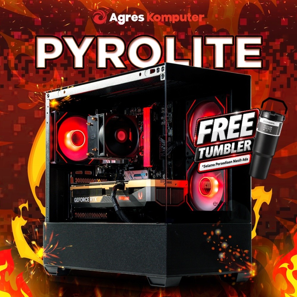 AGRES PYROLITE PC AMD RYZEN 5 5600X RTX 3060 12GB - RAM 32GB 1TB WINDOWS 11 RAKITAN PC GAMING