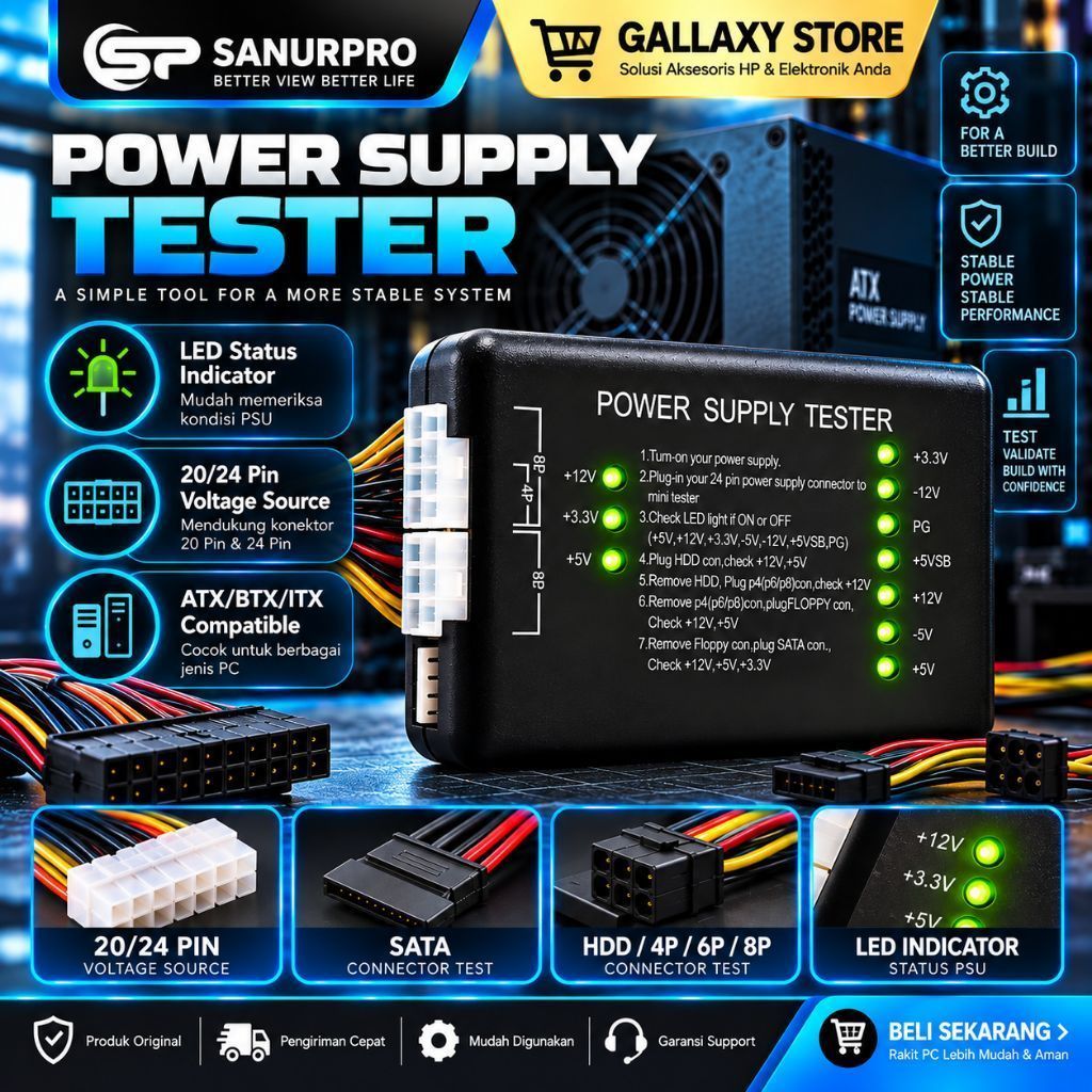 SANURPRO POWER SUPPLY TESTER / POWER SUPPLAY TESTER KOMPATIBEL
