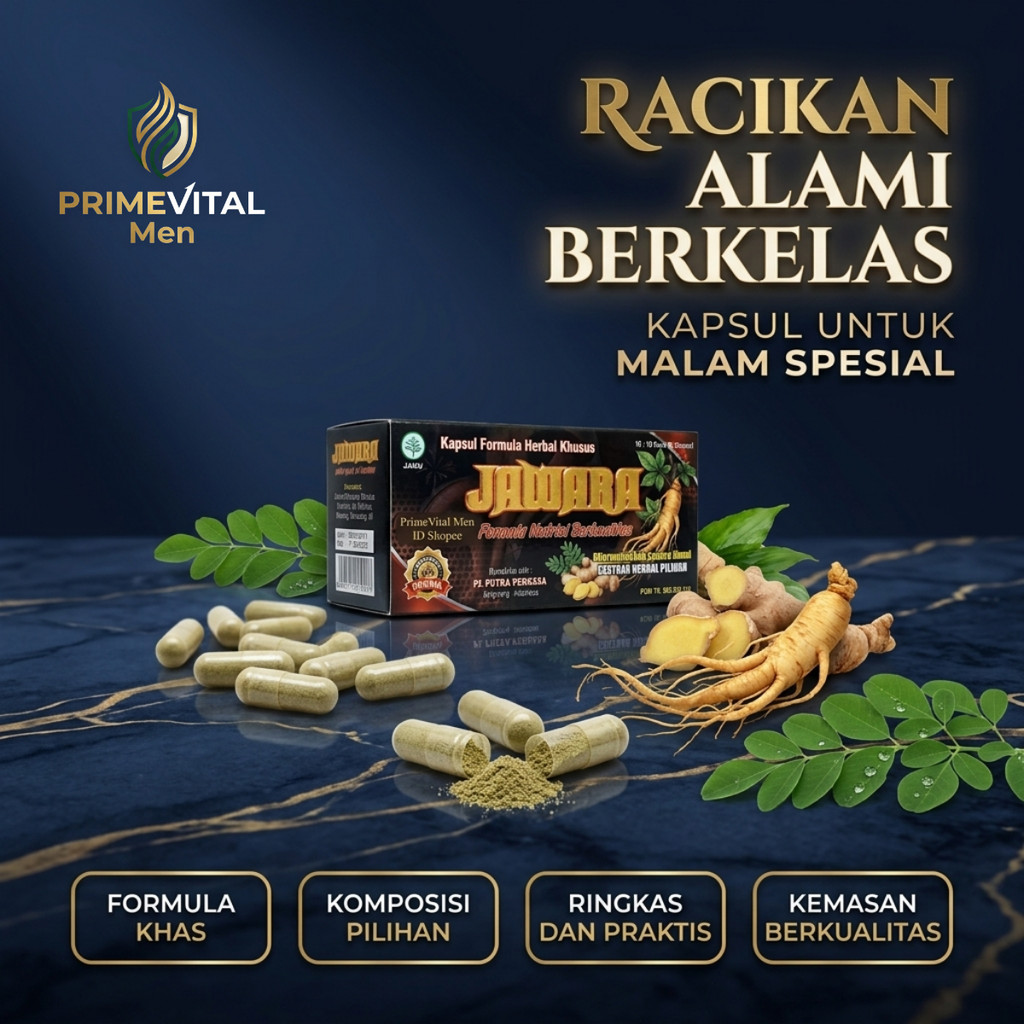 JAWARA Premium Herbal Formula – Isi 10 Sachet (20 Kapsul) – PrimeVital Men
