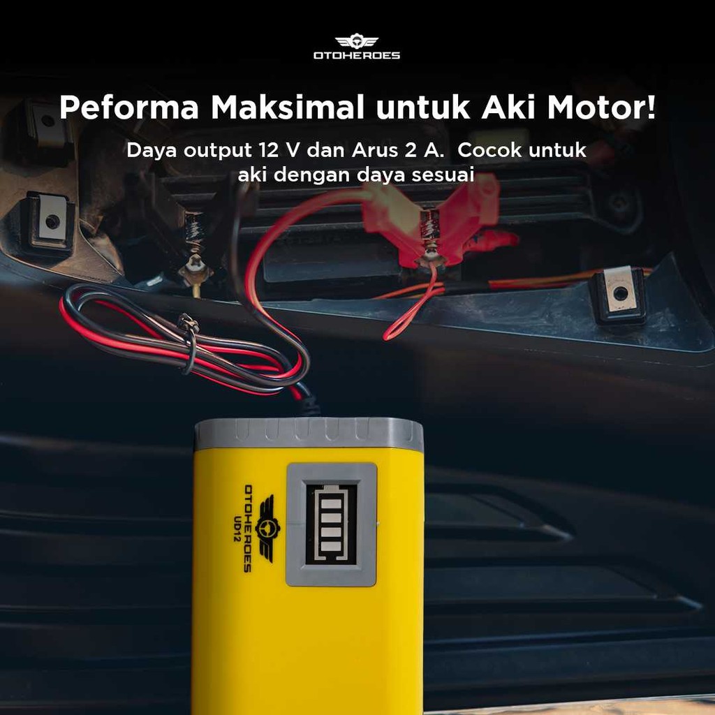 COD Charger Aki Motor 12 Volt 2 Ampere EU/Universal Plug Perlindungan Maksimal Otomatis Fast Chargin