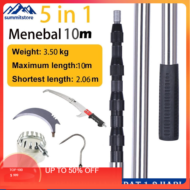 6 in1 6M Tongkat Panjang Untuk Petik Buah /metal fruit picker /galah pemetik buah 10 meter/tongkat p