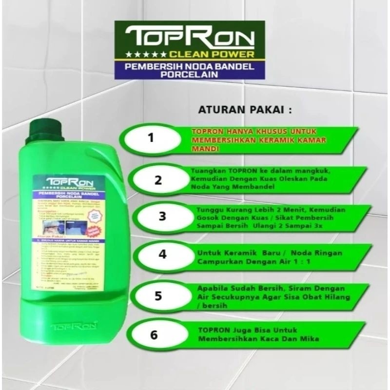 KLN - TOPRON Pembersih Keramik lantai wc kloset ubin semen 1000ml