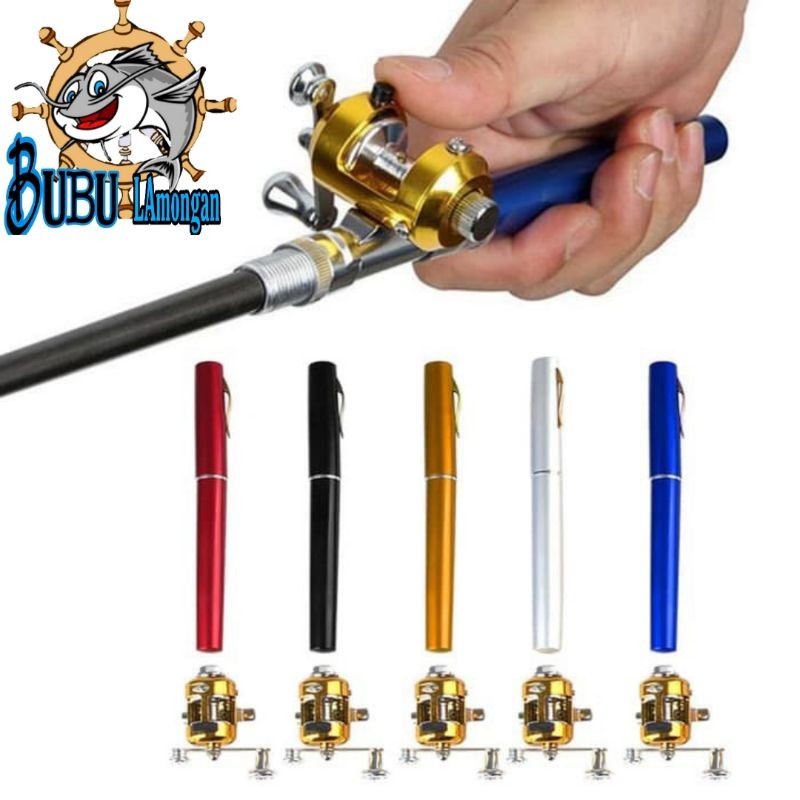 karrinustore - joran pena/1 set joran mini dan rell/mini pen fishing