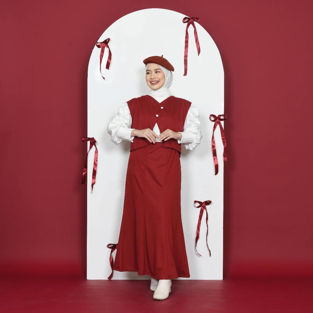 Mybamus Tiara One Set - Vest Skirt - One Set Rok - One Set Rompi - Rok Duyung - Vest Rok Kekinian - 