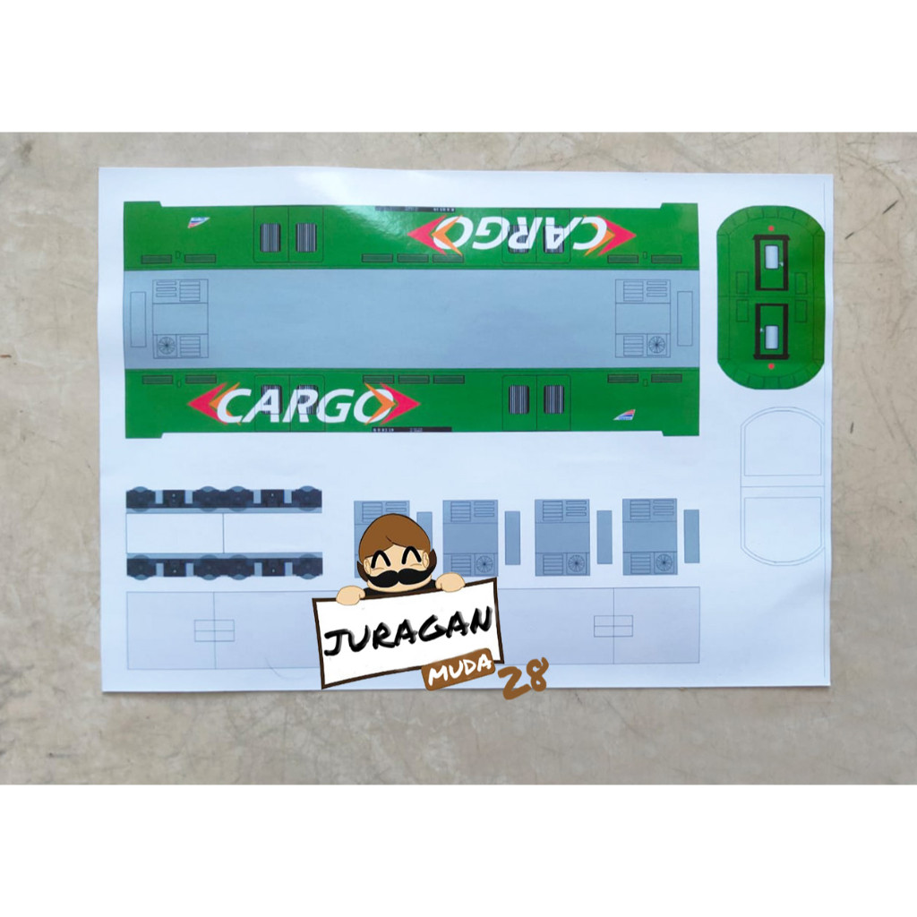 DIY Papercraft Kereta Gerbong Cargo